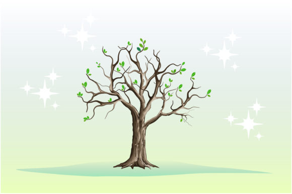Beautiful Blooming Tree and Beautiful Blooming Tree Illustration: A Versatile Design Resource