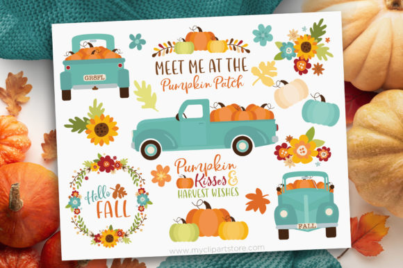 Blue Pumpkin Truck Clipart Fall Autumn: A Strategic Asset for Creative and Business Projects