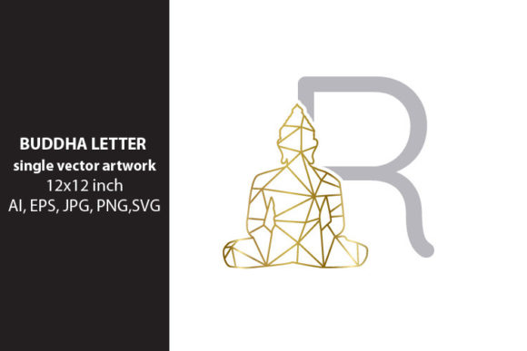BUDDHA, Letter R – Unique Vector Art for Creative Projects