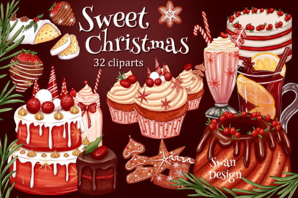 Christmas Sweets and Treats Clipart: A Versatile Resource for Creative Projects