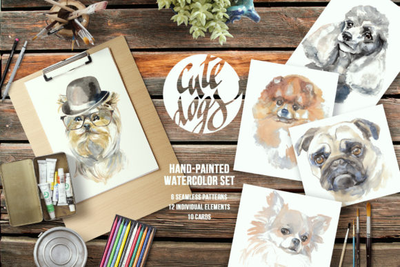 Cute Dogs Watercolor Set