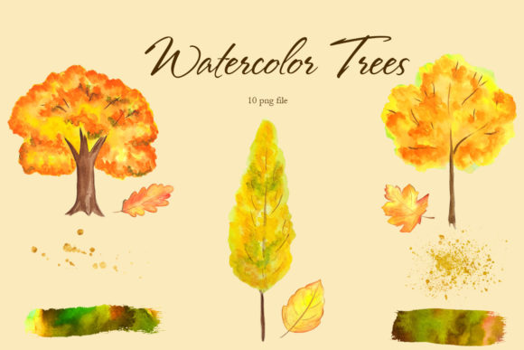 Enhancing Creativity with Autumn Trees Clipart and Hand Painted Watercolor Clipart