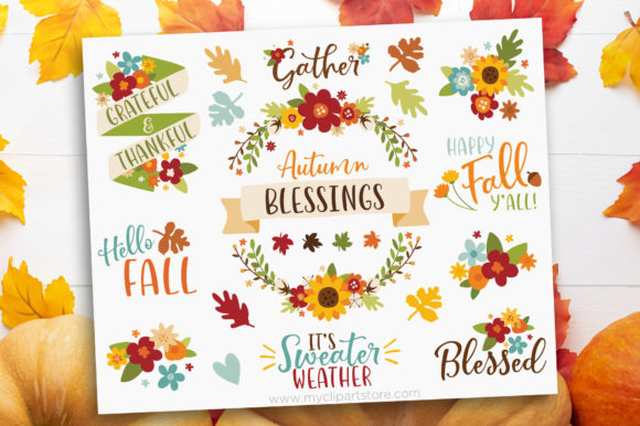 Fall Flowers Clipart Thanksgiving