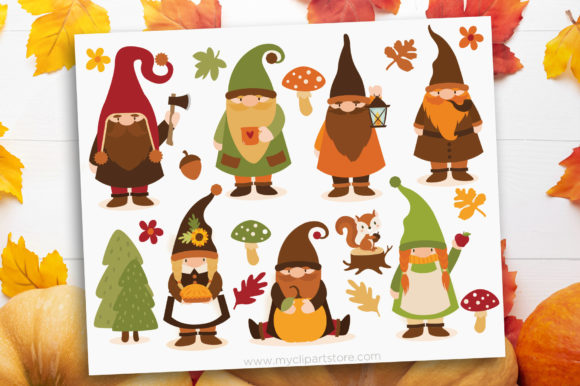 Fall Gnomes Clipart Autumn