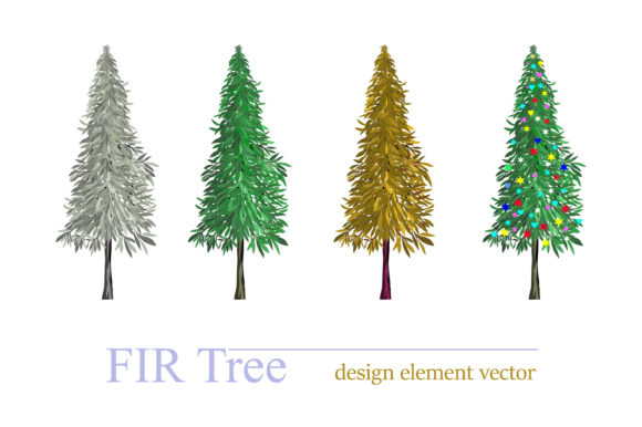 Fir and Spruce Tree Collections Vector