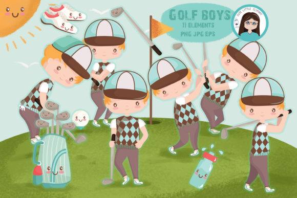Golf Boys Clipart: Fun and Functional Design for Every Project