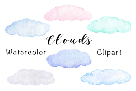Watercolor Clouds Sky Clipart for Creative Projects