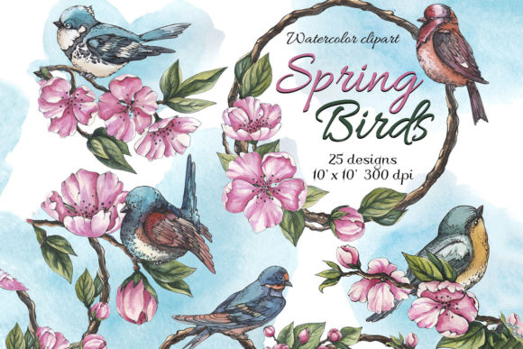 Watercolor Flowers and Birds Clipart: A Creative Resource for Artists and Designers