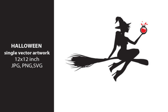 Witch Fly: A Halloween-Themed Vector Artwork for Creative Professionals